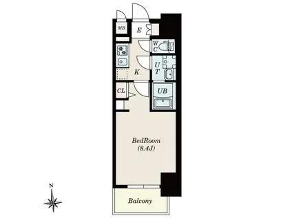 S-RESIDENCE尾頭橋BEAUTE(1K/4階)の間取り写真