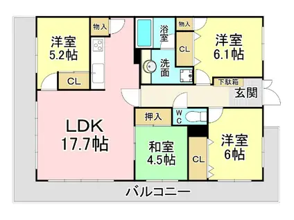 アクロス小倉セントラルスクエア(4LDK/6階)の間取り写真