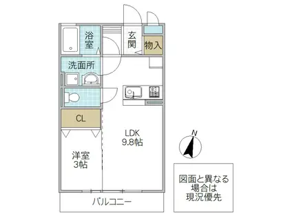 PRINCESS I(1LDK/3階)の間取り写真