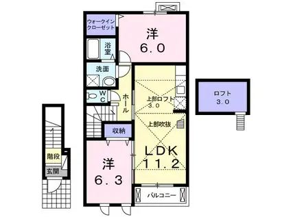 KSル・クープルIV(2LDK/2階)の間取り写真