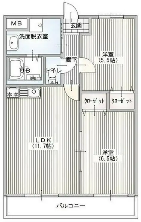 クレストガーデン南柏 2階階 間取り