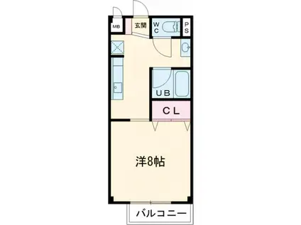 SURPLUS I ハピネスB(1K/1階)の間取り写真