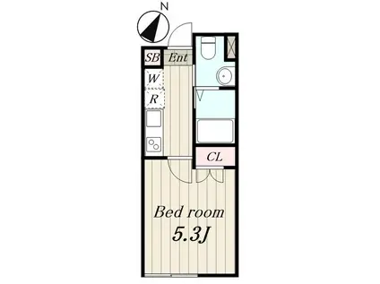 AR大山(1K/1階)の間取り写真