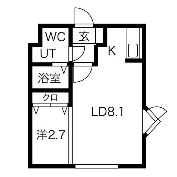 グランメール南郷14(1LDK/4階)の間取り写真
