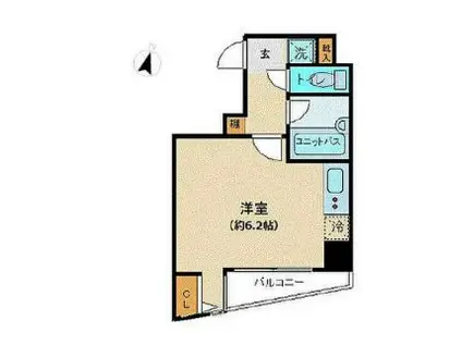 スカイコート新宿曙橋第2(ワンルーム/8階)の間取り写真