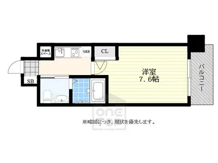 エステムコート難波サウスプレイスⅤエレージュ(1K/10階)の間取り写真