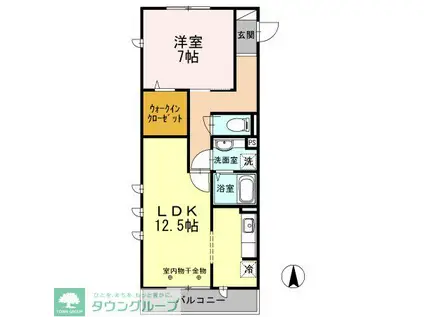 エクセルハイム II(1LDK/1階)の間取り写真