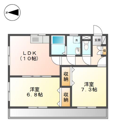 クレストール(2LDK/1階)の間取り写真