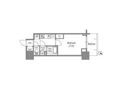 GENOVIA神戸湊川公園(1K/7階)の間取り写真