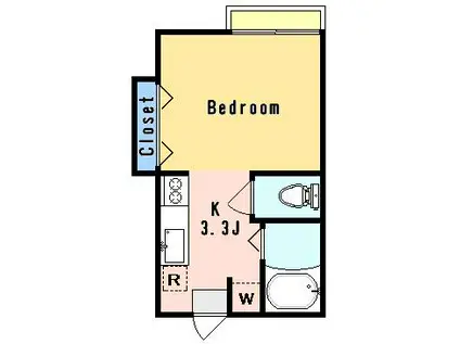 KUハウス(1K/2階)の間取り写真