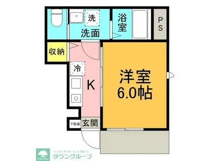 ベレガンス松戸VI(1K/1階)の間取り写真