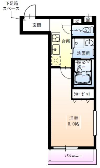 フジパレス平野上町II番館(1K/3階)の間取り写真