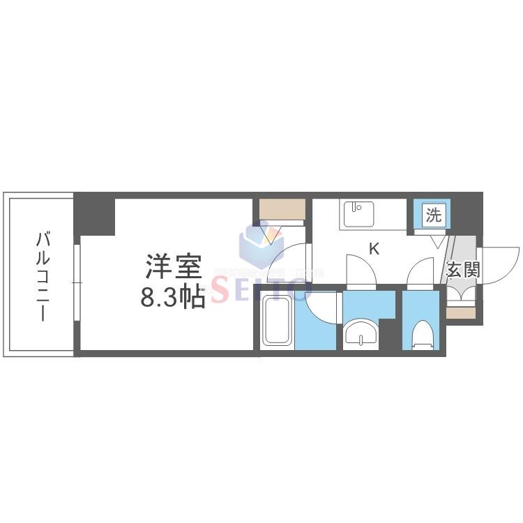 MDI.J ESAKA COURT(1K/9階)の間取り写真
