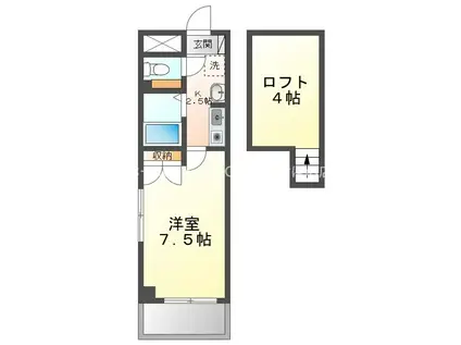 ロイヤルタワー(1K/7階)の間取り写真