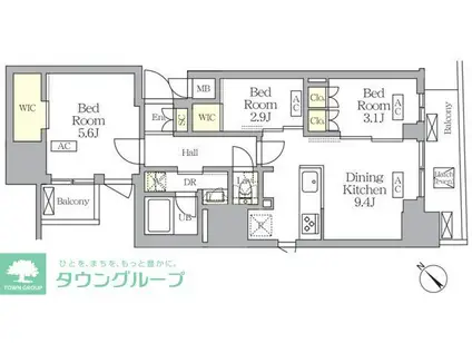 S-RESIDENCE日本橋馬喰町AERE(3DK/6階)の間取り写真