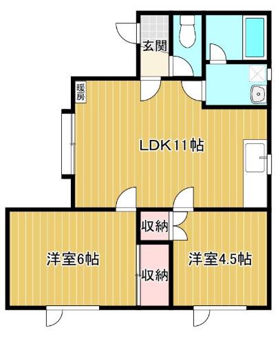 小林マンション(2LDK/1階)の間取り写真