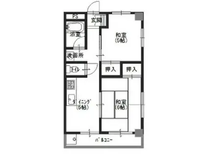 メゾン門田(2K/3階)の間取り写真