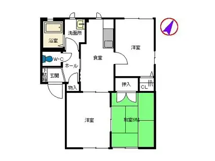 シャーメゾン古城  B棟(3K/1階)の間取り写真