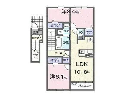 コンフォーティア白石(2LDK/2階)の間取り写真