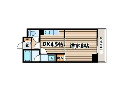 サンビレッジ(1DK/1階)の間取り写真