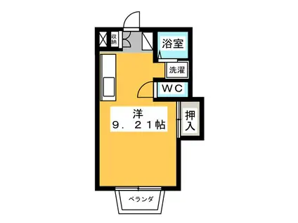 コーポグリーン(ワンルーム/1階)の間取り写真