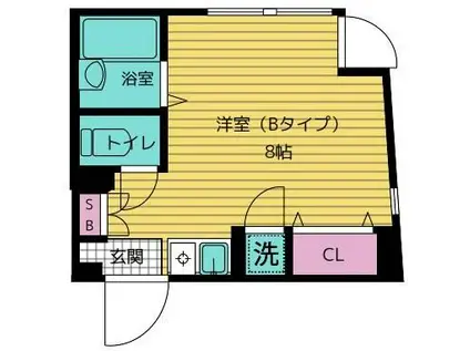 アトリエビル(ワンルーム/1階)の間取り写真