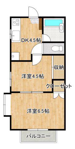 コーポST(2DK/2階)の間取り写真