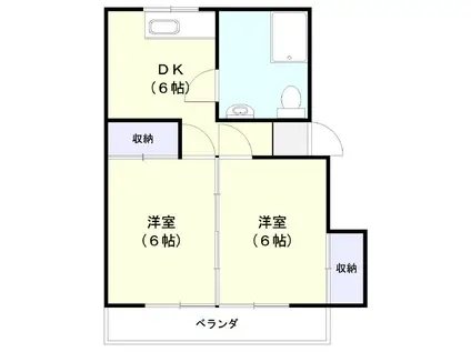 第一池田マンション(2DK/4階)の間取り写真