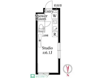 アパートメントクロ三軒茶屋(ワンルーム/1階)の間取り写真