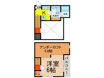 MS GARDEN(1K/2階)の間取り写真