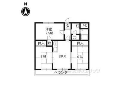 ハイメゾン中西A棟(3DK/2階)の間取り写真