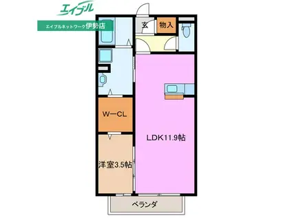 CEST LA VIE 75(1LDK/2階)の間取り写真