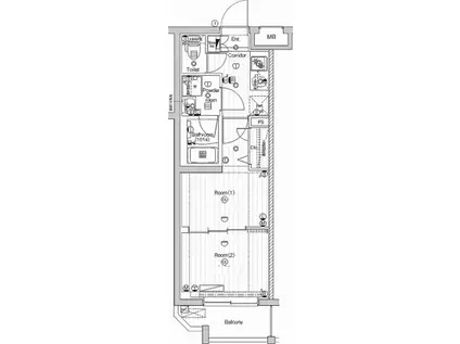 PREMIUM CUBE 武蔵新田(2K/3階)の間取り写真