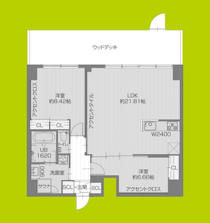 プレジオ西宮北口(2LDK/1階)の間取り写真