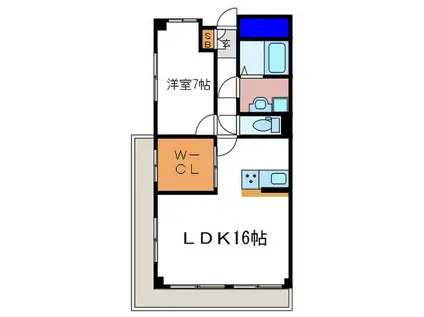 メゾン墨染(1LDK/1階)の間取り写真