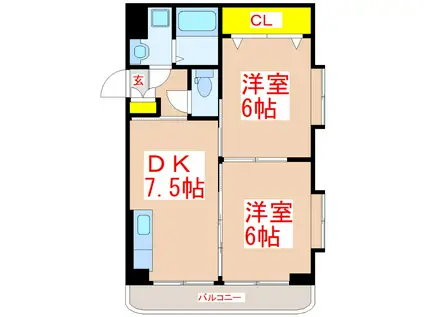 ユーミー西宮島(2DK/3階)の間取り写真