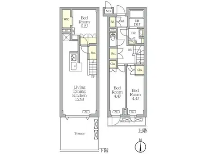 アジールコート都立大学(3LDK/1階)の間取り写真