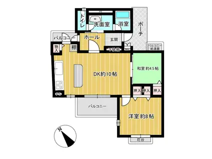 高槻・阿武山一番街104号棟(3LDK/5階)の間取り写真