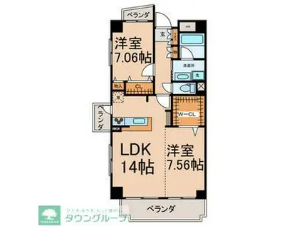 PRIMAVERA(2LDK/4階)の間取り写真