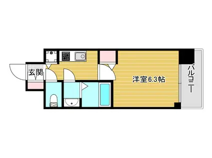 グランカリテ日本橋(1K/7階)の間取り写真