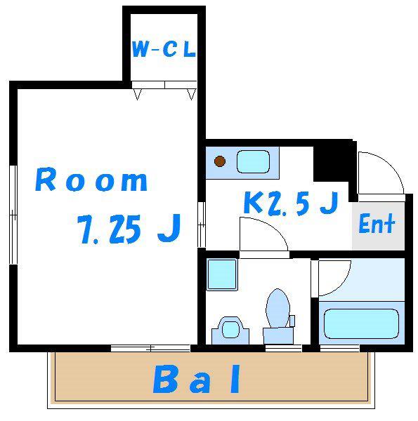 メゾンドフルール(1K/3階)の間取り写真