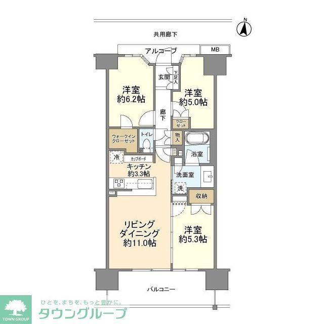 ドレッセ中央林間(3LDK/12階)の間取り写真