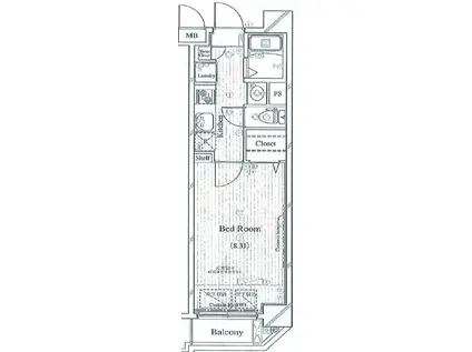 LE-LION KINSHICHO EXE(1K/1階)の間取り写真