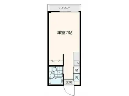 ウィンコーポ北野(ワンルーム/3階)の間取り写真