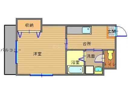 セレスティア・カネガエ(1K/4階)の間取り写真