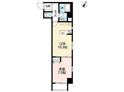 ミリアビタNO35(1LDK/7階)の間取り写真