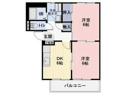 SURPLUSTWOJOY(2DK/2階)の間取り写真