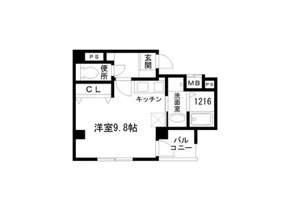 マイファーレ神戸(ワンルーム/6階)の間取り写真