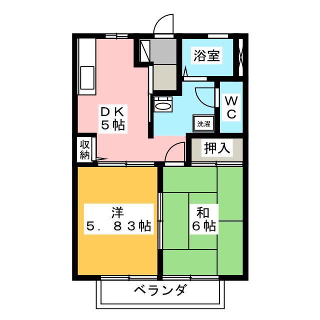 エクセルK2(2DK/1階)の間取り写真