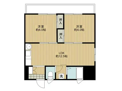 高松センタービル(2LDK/4階)の間取り写真